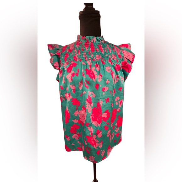 💗 LIAM & CO! STUNNING FLORAL BABY DOLL TOP!! SO FLATTERING & FEMININE!! 💗 - Picture 13 of 13